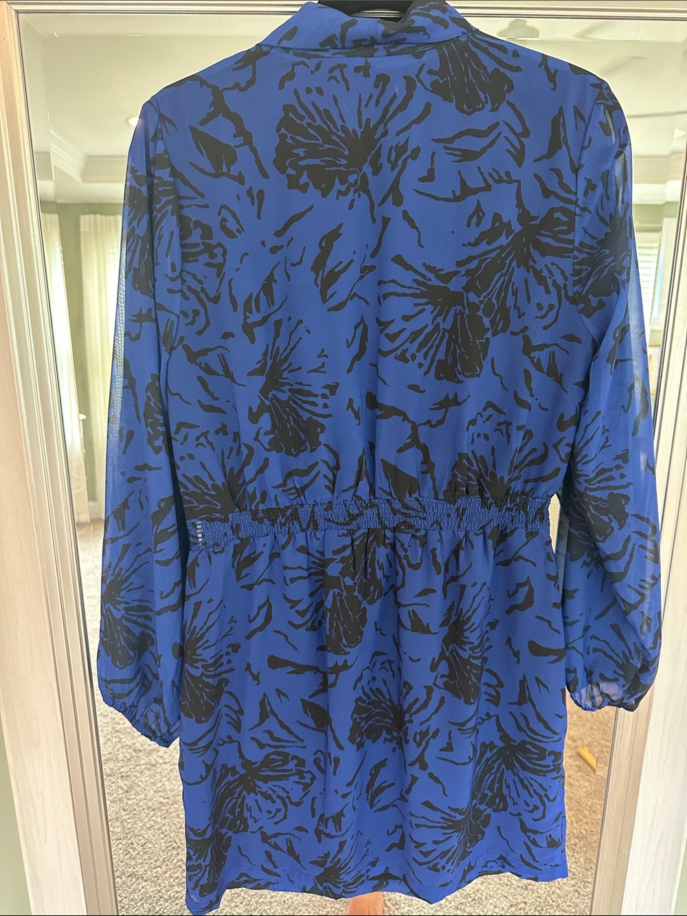 Molly Bracken Royal Blue & Black Floral Dress - Picture 3 of 4